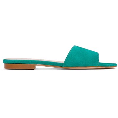 Elodie - Mules en Velours de Cuir Aita vertes 38 - Publicité Elodie - Mules en Velours de Cuir Aita vertes 38 - Publicité