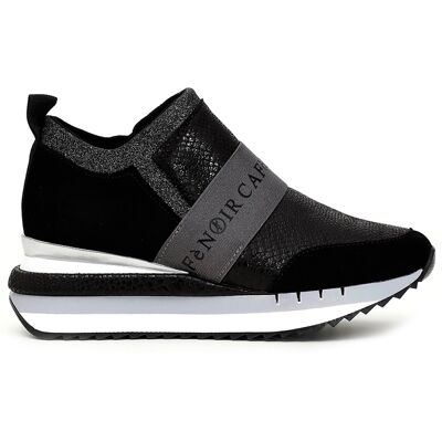 CafèNoir - Sneakers en Cuir Donatella noires 37 - Publicité CafèNoir - Sneakers en Cuir Donatella noires 37 - Publicité