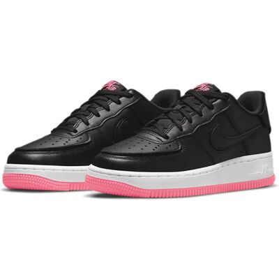 Nike - Baskets en Cuir Air Force 1 Gs noir/rose 36,5 - Publicité Nike - Baskets en Cuir Air Force 1 Gs noir/rose 36,5 - Publicité