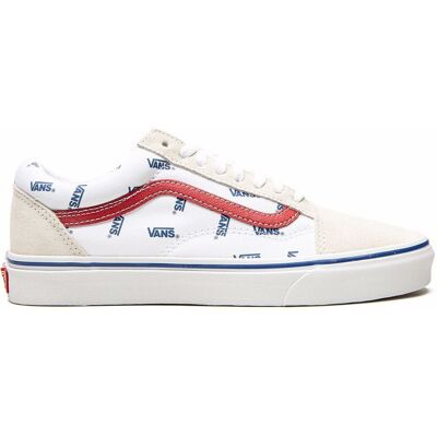 Vans - Sneakers en Velours de Cuir et Toile Old Skool Logo blanc/crème/bleu/rouge 35 - Publicité Vans - Sneakers en Velours de Cuir et Toile Old Skool Logo blanc/crème/bleu/rouge 35 - Publicité
