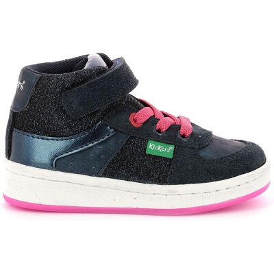 Kickers - Sneakers Bilbon Bb Mid marine bleu/glitter 21 - Publicité Kickers - Sneakers Bilbon Bb Mid marine bleu/glitter 21 - Publicité