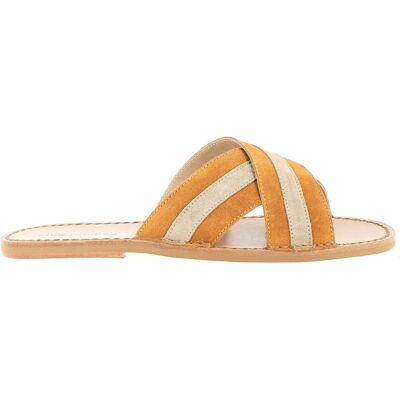 Minorquines - Mules en Velours de Cuir Neo cap safran 40 - Publicité Minorquines - Mules en Velours de Cuir Neo cap safran 40 - Publicité