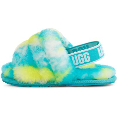 Ugg - Sandales chaussons en Peau de Mouton Fluff Slide Marble bleu/jaune TF.26/TUS.9 - Publicité Ugg - Sandales chaussons en Peau de Mouton Fluff Slide Marble bleu/jaune TF.26/TUS.9 - Publicité