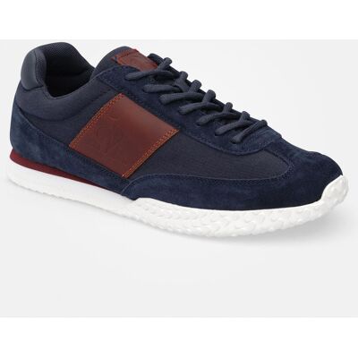 Le Coq Sportif - Baskets en Toile & Velours de Cuir Veloce bleu marine/marron 40 - Publicité Le Coq Sportif - Baskets en Toile & Velours de Cuir Veloce bleu marine/marron 40 - Publicité