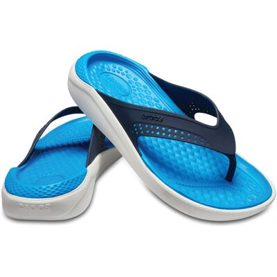 Crocs - Tongs Lite Ride noir/bleu électrique/blanc T.46/47 - Publicité Crocs - Tongs Lite Ride noir/bleu électrique/blanc T.46/47 - Publicité