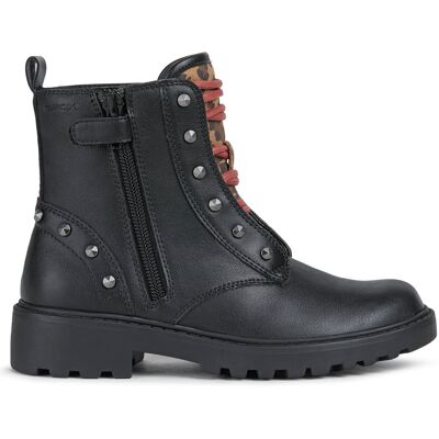 Geox - Bottines Casey à clous et imprimé animal noires 28 - Publicité Geox - Bottines Casey à clous et imprimé animal noires 28 - Publicité