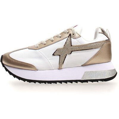 W6YZ - Sneakers en Cuir Kis blanc/doré 36 - Publicité W6YZ - Sneakers en Cuir Kis blanc/doré 36 - Publicité