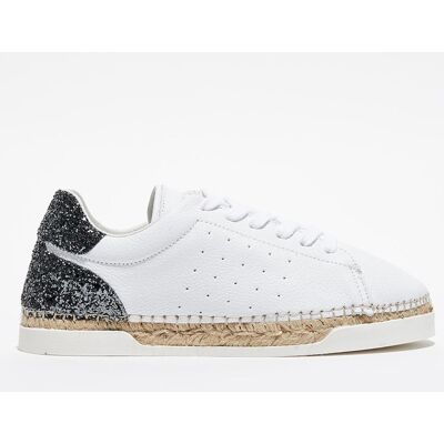 Canal Saint Martin - Baskets espadrilles en Cuir Lancry glitter blanc/vert 40 - Publicité Canal Saint Martin - Baskets espadrilles en Cuir Lancry glitter blanc/vert 40 - Publicité
