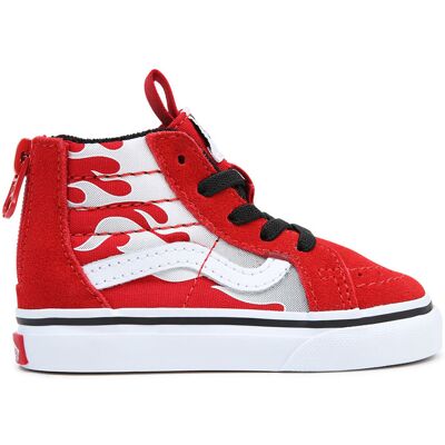 Vans - Sneakers en Cuir & Textile SK8-Hi Zip rouges 21 - Publicité Vans - Sneakers en Cuir & Textile SK8-Hi Zip rouges 21 - Publicité