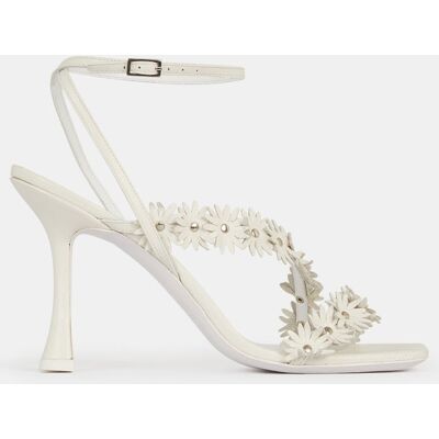 By Far - Sandales en Cuir blanches - Talon 9 cm 36 - Publicité By Far - Sandales en Cuir blanches - Talon 9 cm 36 - Publicité