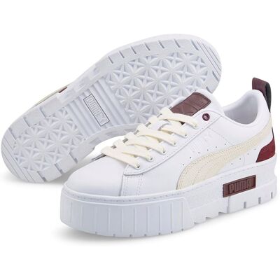 Puma - Baskets en Cuir Mayze Luxe blanc/bordeaux 41 - Publicité Puma - Baskets en Cuir Mayze Luxe blanc/bordeaux 41 - Publicité