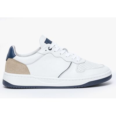 Bocage - Baskets en Cuir Kadapa blanc/beige/bleu 40 - Publicité Bocage - Baskets en Cuir Kadapa blanc/beige/bleu 40 - Publicité