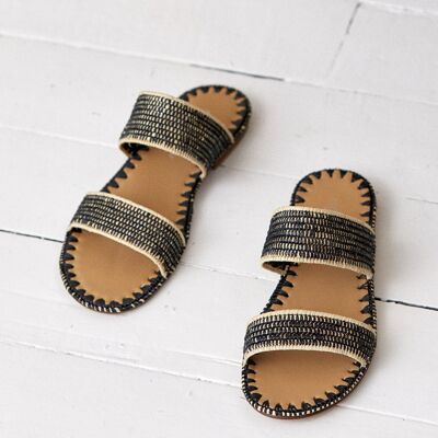 Mellow Yellow - Mules en Raphia Joan noires 41 - Publicité Mellow Yellow - Mules en Raphia Joan noires 41 - Publicité