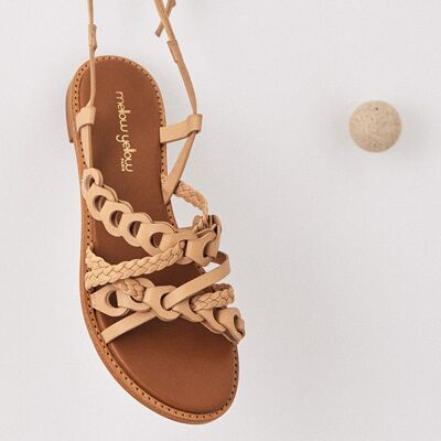 Mellow Yellow - Sandales en Cuir Lola nude 36 - Publicité Mellow Yellow - Sandales en Cuir Lola nude 36 - Publicité