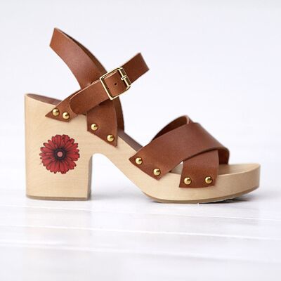 Mellow Yellow - Sabots en Cuir Madeira cognac - Talon 9 cm 36 - Publicité Mellow Yellow - Sabots en Cuir Madeira cognac - Talon 9 cm 36 - Publicité