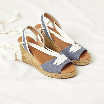 Mellow Yellow - Espadrilles compensées Carla bleues - Talon 8 cm 40 - Publicité Mellow Yellow - Espadrilles compensées Carla bleues - Talon 8 cm 40 - Publicité