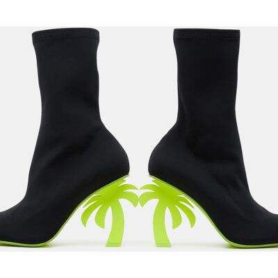 Palm Angels - Bottines Palm Heel noir/jaune - Talon 10 cm 39 - Publicité Palm Angels - Bottines Palm Heel noir/jaune - Talon 10 cm 39 - Publicité