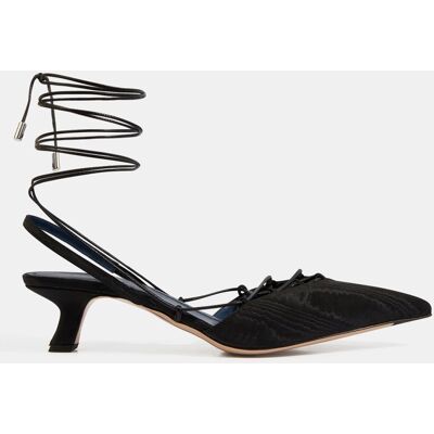 Iindaco - Slingbacks Pointu Talon Lacets noires - Talon 6 cm 38 - Publicité Iindaco - Slingbacks Pointu Talon Lacets noires - Talon 6 cm 38 - Publicité