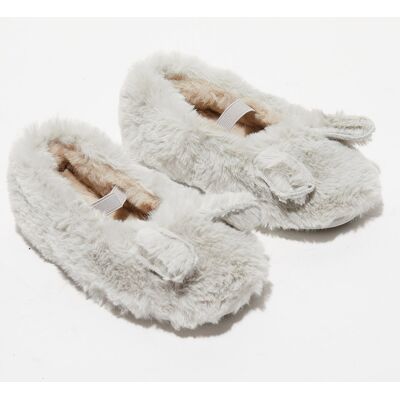 Victoria - Chaussons Lapin en fausse fourrure gris 28 - Publicité Victoria - Chaussons Lapin en fausse fourrure gris 28 - Publicité