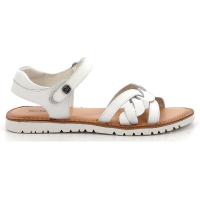 Kickers - Sandales en Cuir Betty blanches 24 - Publicité Kickers - Sandales en Cuir Betty blanches 24 - Publicité