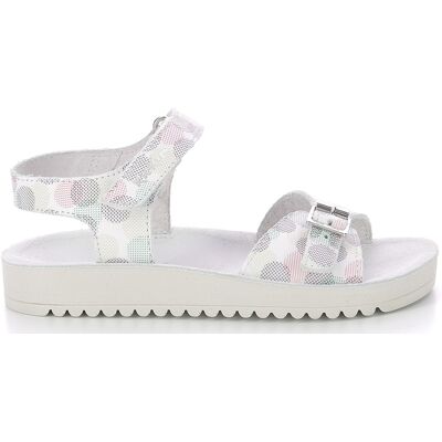 Kickers - Sandales en Cuir Odyssa à pois blanc/multicolore 31 - Publicité Kickers - Sandales en Cuir Odyssa à pois blanc/multicolore 31 - Publicité