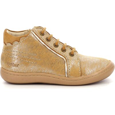Kickers - Bottillons en Cuir Kickpinns beige métallisé 32 - Publicité Kickers - Bottillons en Cuir Kickpinns beige métallisé 32 - Publicité
