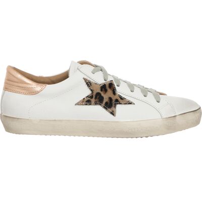 Loretta Pettinari - Sneakers en Cuir Olivia blanc/léopard/rose doré 36 - Publicité Loretta Pettinari - Sneakers en Cuir Olivia blanc/léopard/rose doré 36 - Publicité