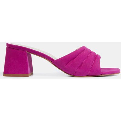 Galeries Lafayette - Mules à talon en Cuir matelassées fuchsia - Talon 6 cm 36 - Publicité Galeries Lafayette - Mules à talon en Cuir matelassées fuchsia - Talon 6 cm 36 - Publicité