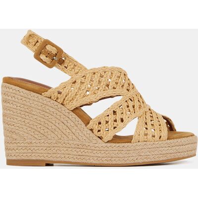 Galeries Lafayette - Sandales compensées en Cuir raphia naturel - Talon 10 cm 41 - Publicité Galeries Lafayette - Sandales compensées en Cuir raphia naturel - Talon 10 cm 41 - Publicité