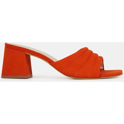Galeries Lafayette - Mules à talon en Cuir matelassées orange - Talon 6 cm 37 - Publicité Galeries Lafayette - Mules à talon en Cuir matelassées orange - Talon 6 cm 37 - Publicité