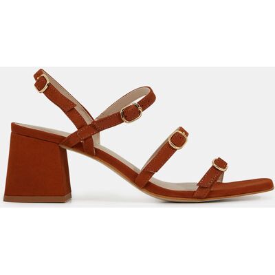 Galeries Lafayette - Sandales à talon en Cuir orange brique - Talon 6 cm 41 - Publicité Galeries Lafayette - Sandales à talon en Cuir orange brique - Talon 6 cm 41 - Publicité