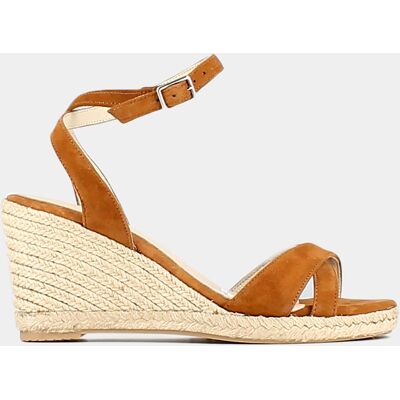 Jonak - Espadrilles en Velours de Cuir Sibel cognac - Talon 10.5 cm 41 - Publicité Jonak - Espadrilles en Velours de Cuir Sibel cognac - Talon 10.5 cm 41 - Publicité