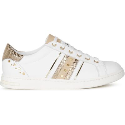 Geox - Sneakers en cuir Jaysen blanc / or 36 - Publicité Geox - Sneakers en cuir Jaysen blanc / or 36 - Publicité