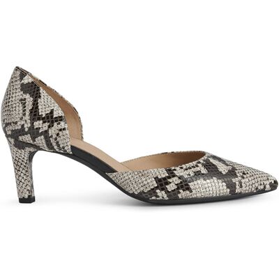 Geox - Escarpins en Cuir Bibbiana gris froid - Talon 6.5 cm 36 - Publicité Geox - Escarpins en Cuir Bibbiana gris froid - Talon 6.5 cm 36 - Publicité