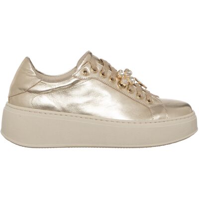 Loretta Pettinari - Sneakers en Cuir Mathilde dorées 38 - Publicité Loretta Pettinari - Sneakers en Cuir Mathilde dorées 38 - Publicité