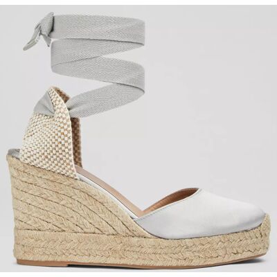 L.K. Bennett - Espadrilles compensées en Satin Esmerelda gris clair - Talon 9.5 cm 40 - Publicité L.K. Bennett - Espadrilles compensées en Satin Esmerelda gris clair - Talon 9.5 cm 40 - Publicité