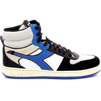 Diadora - Baskets en Cuir Magic Baske Mi blanc/bleu/noir 45 - Publicité Diadora - Baskets en Cuir Magic Baske Mi blanc/bleu/noir 45 - Publicité