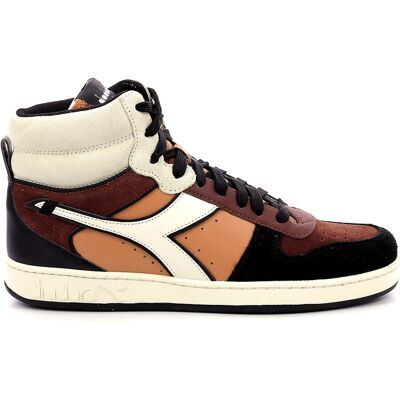 Diadora - Baskets en Cuir Magic Baske Mi orange/marron 45 - Publicité Diadora - Baskets en Cuir Magic Baske Mi orange/marron 45 - Publicité