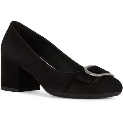 Geox - Escarpins en Velours de Cuir Eleana noirs - Talon 6 cm 36 - Publicité Geox - Escarpins en Velours de Cuir Eleana noirs - Talon 6 cm 36 - Publicité