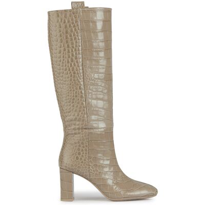 Geox - Bottes en Cuir Pheby 80 sable - Talon 8 cm 40 - Publicité Geox - Bottes en Cuir Pheby 80 sable - Talon 8 cm 40 - Publicité