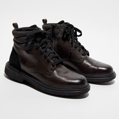 Geox - Boots en Cuir Faloria marron/noir 45 - Publicité Geox - Boots en Cuir Faloria marron/noir 45 - Publicité