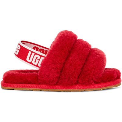 Ugg - Chaussons en Peau de Mouton Fluff Yeah rouges TF.22/TUS.6 - Publicité Ugg - Chaussons en Peau de Mouton Fluff Yeah rouges TF.22/TUS.6 - Publicité