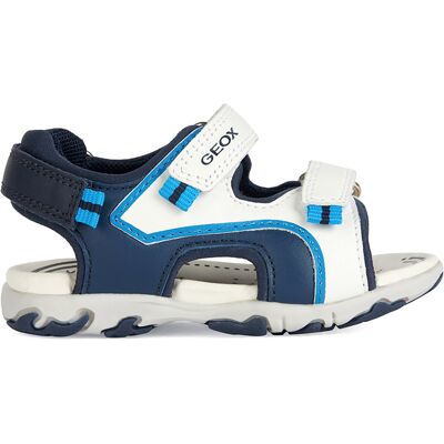 Geox - Sandales en Cuir Flaffee blanc/bleu marine 24 - Publicité Geox - Sandales en Cuir Flaffee blanc/bleu marine 24 - Publicité