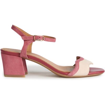 Geox - Sandales en Cuir Eraklia cyclamen/nude - Talon 5 cm 40 - Publicité Geox - Sandales en Cuir Eraklia cyclamen/nude - Talon 5 cm 40 - Publicité