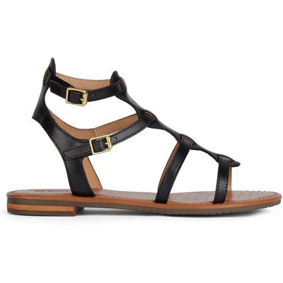 Geox - Sandales en Cuir Sozy noires 36 - Publicité Geox - Sandales en Cuir Sozy noires 36 - Publicité