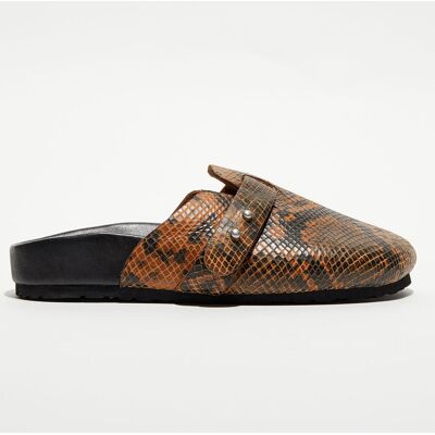 Hartford - Sabots en Cuir Elvira python brun 37 - Publicité Hartford - Sabots en Cuir Elvira python brun 37 - Publicité
