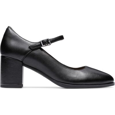 Clarks - Chaussures Freva55 Strap en cuir noires - Talon 6.5cm 38 - Publicité Clarks - Chaussures Freva55 Strap en cuir noires - Talon 6.5cm 38 - Publicité