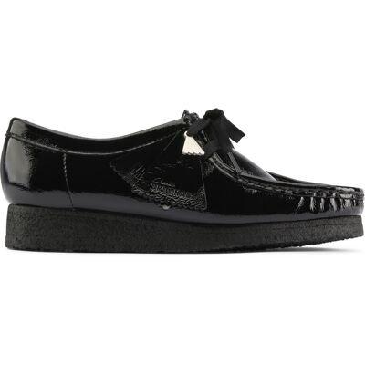Clarks - Chaussures Wallabee en cuir verni noires 39 - Publicité Clarks - Chaussures Wallabee en cuir verni noires 39 - Publicité