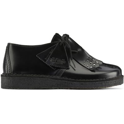 Clarks - Chaussures Desert Trek. en cuir noires brillantes 38 - Publicité Clarks - Chaussures Desert Trek. en cuir noires brillantes 38 - Publicité