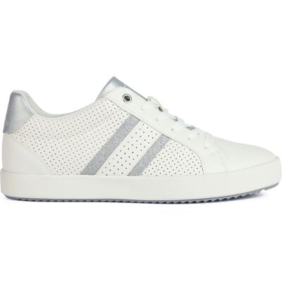 Geox - Sneakers Blomiee blanc optique / argent 37 - Publicité Geox - Sneakers Blomiee blanc optique / argent 37 - Publicité
